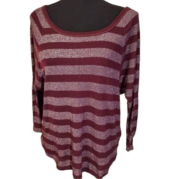 American Eagle 3/4 Sleeve Purple Metallic Top Small - Picture 1 of 3